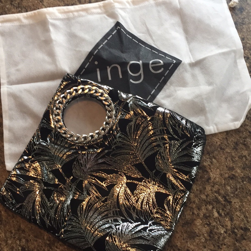 Inge suede cut-out handle purse